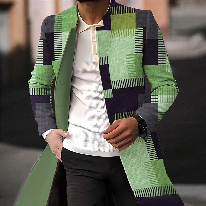 Chamarra Check Prestige - Azul