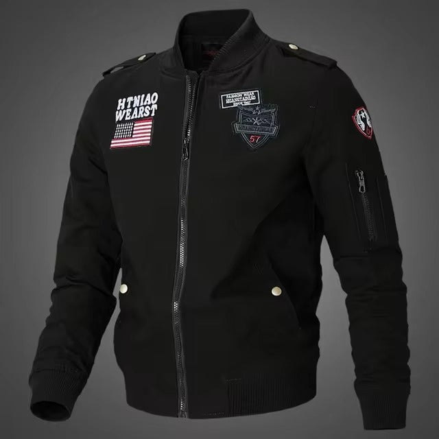 Chaqueta Bomber Militar - Negro