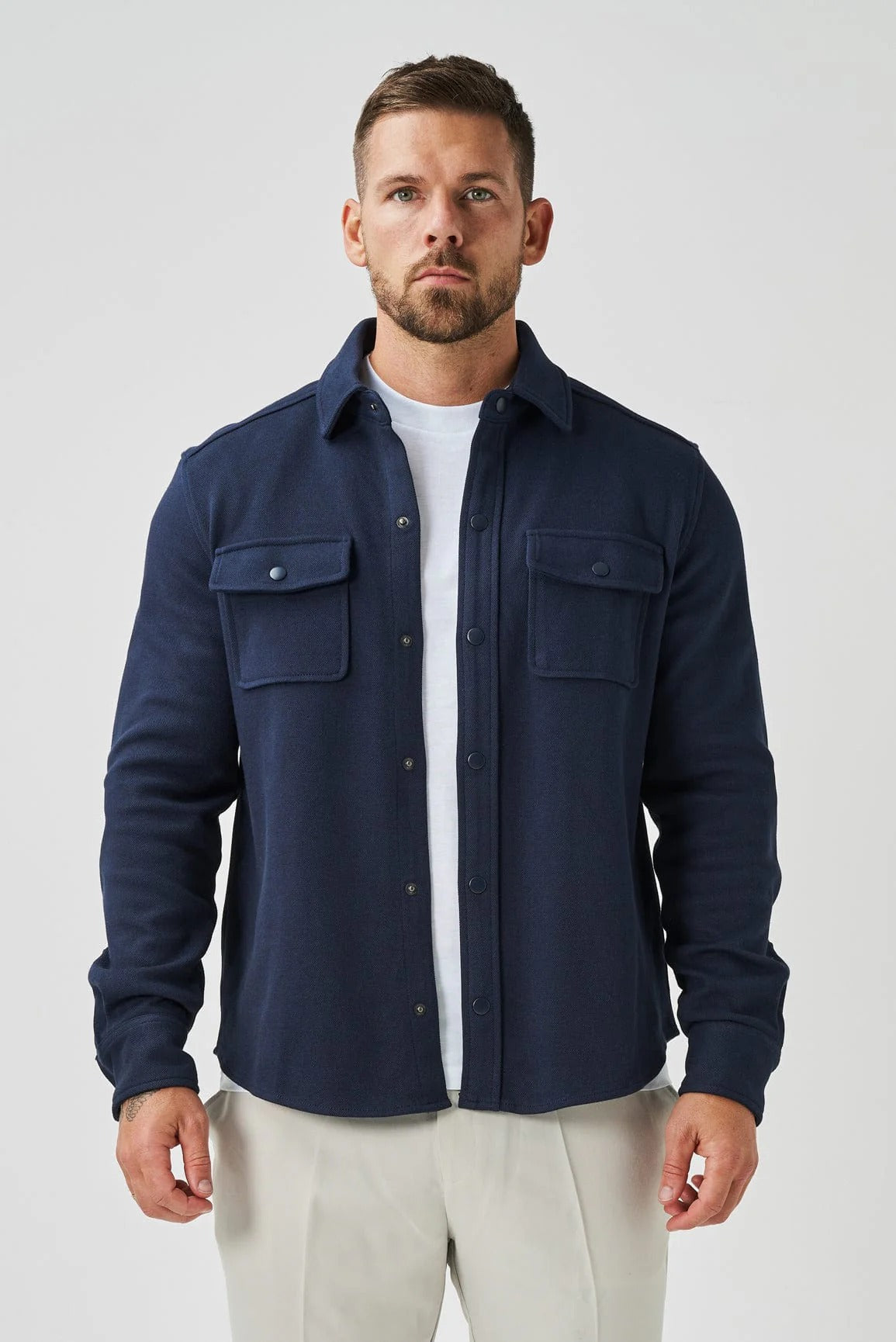 Chamarra Classic Cotton Signature - Azul marino