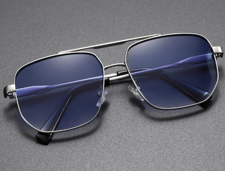 Gafas de Sol Cuadradas Vintage - Azul/Plata