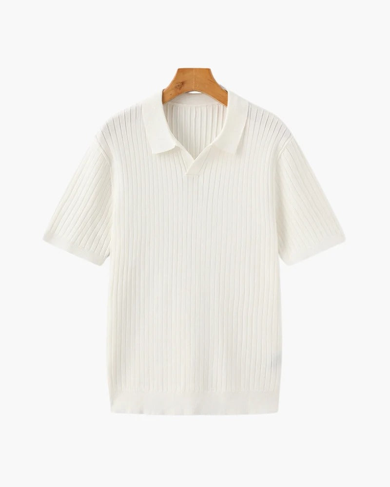 Polo de Punto Acanalado – Marfil