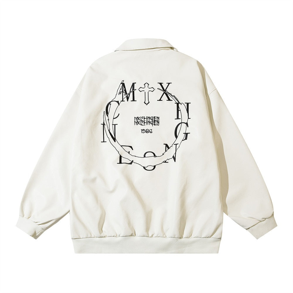 Chamarra Cuero Oversize Street - Blanco
