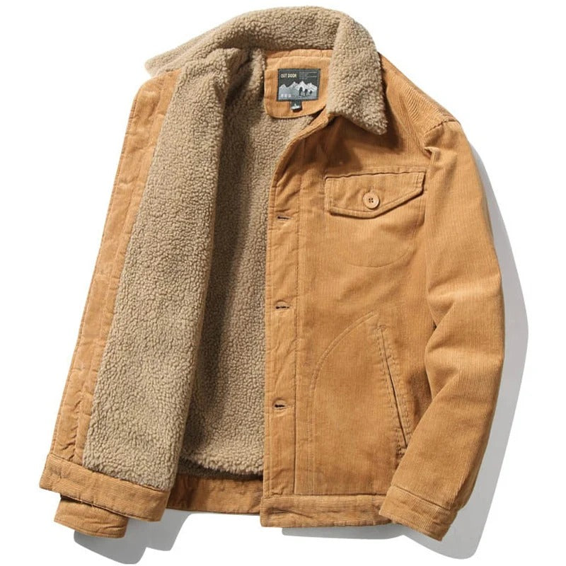 Chaqueta de Pana con Forro Térmico Interior - Beige