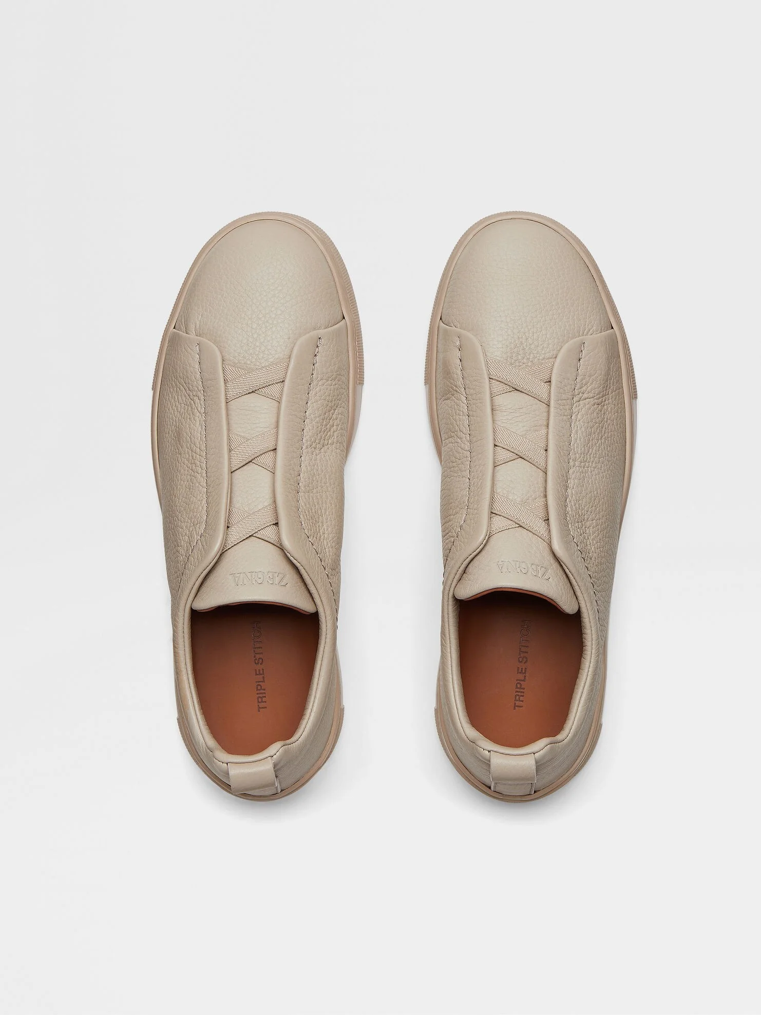Triple Stitch Beige Cuero Zapatillas