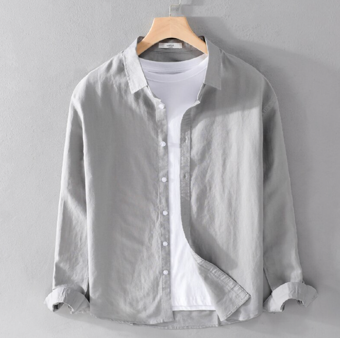 Camisa de Lino Manga Larga Harbor – Gris