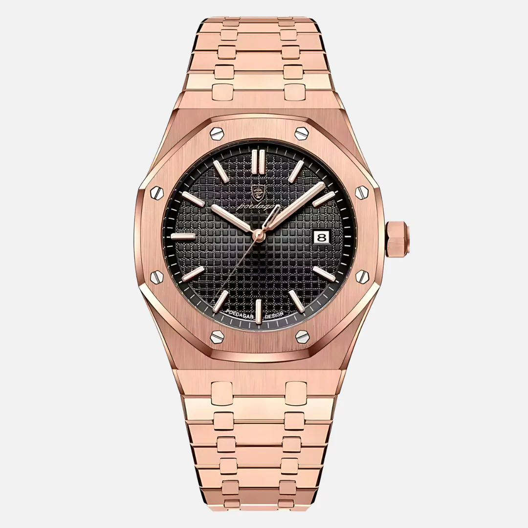 Reloj de Acero Octagon – Negro