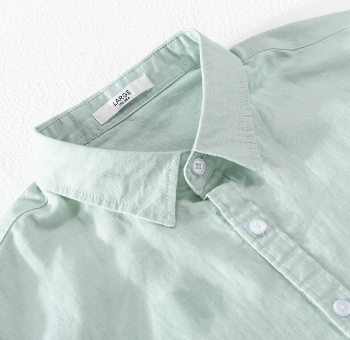 Camisa de Lino Manga Larga Harbor – Light Sage Green