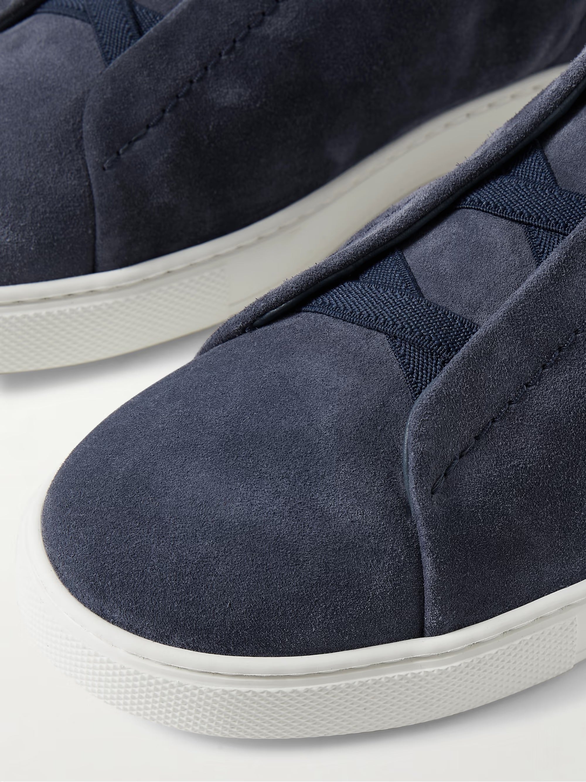 Triple Stitch Gamuza Slip-On Zapatilla – Marino