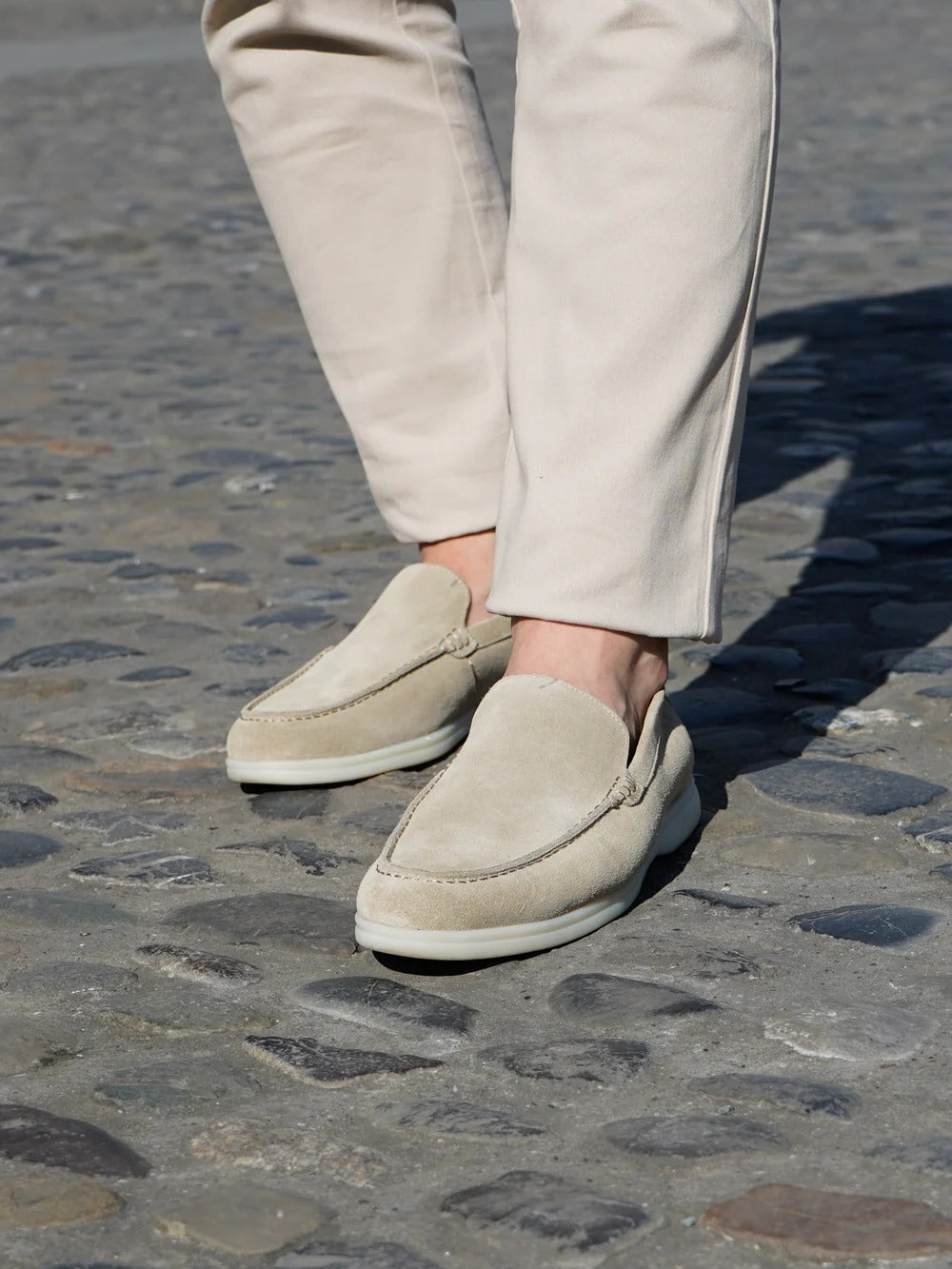 Mocasines de ante confort - Creme
