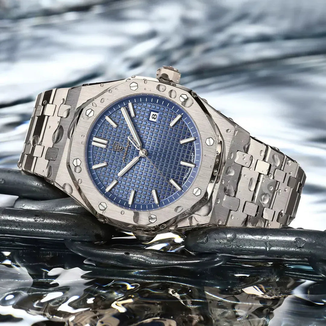 Reloj de Acero Octagon – Azul