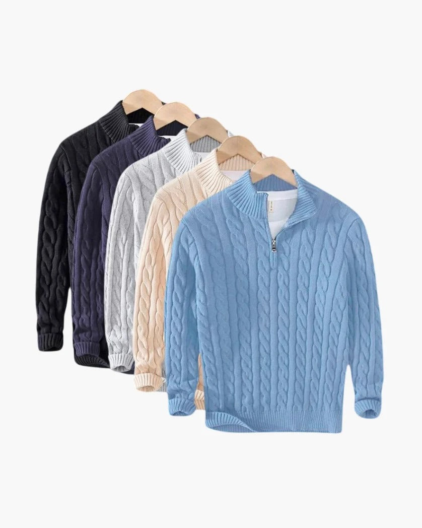 Suéter de Cable Half-Zip