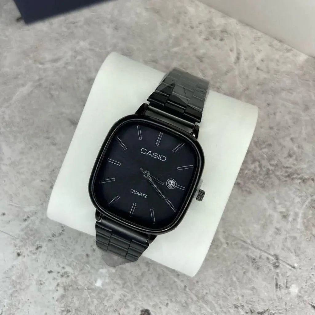 Reloj Acero Minimal Date - Negro/Negro