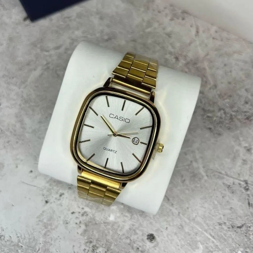 Reloj Acero Minimal Date - Dorado/Blanco