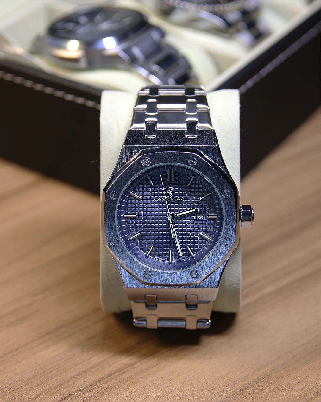 Reloj de Acero Octagon – Azul