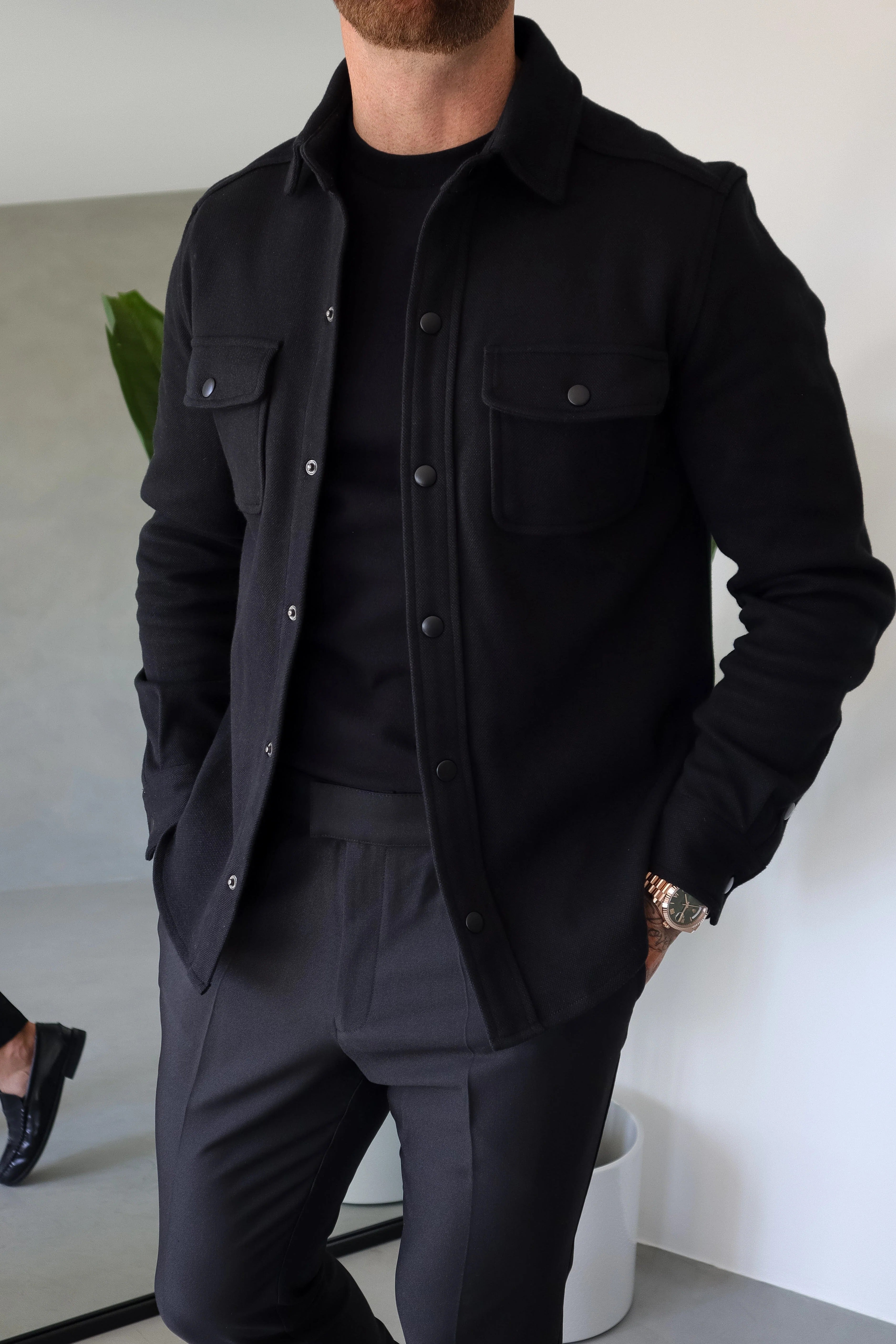 Chamarra Classic Cotton Signature - Negro