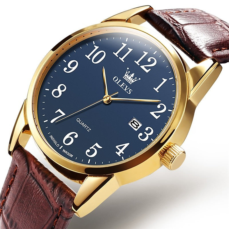 Reloj Clásico de Cuero - Negro