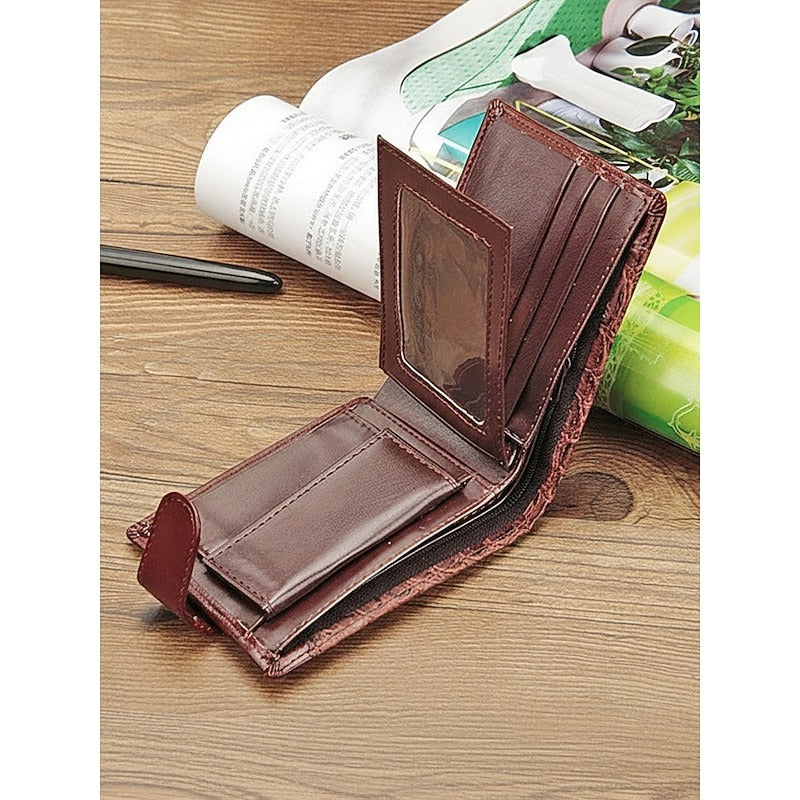 Cartera Plegable Croco - Café