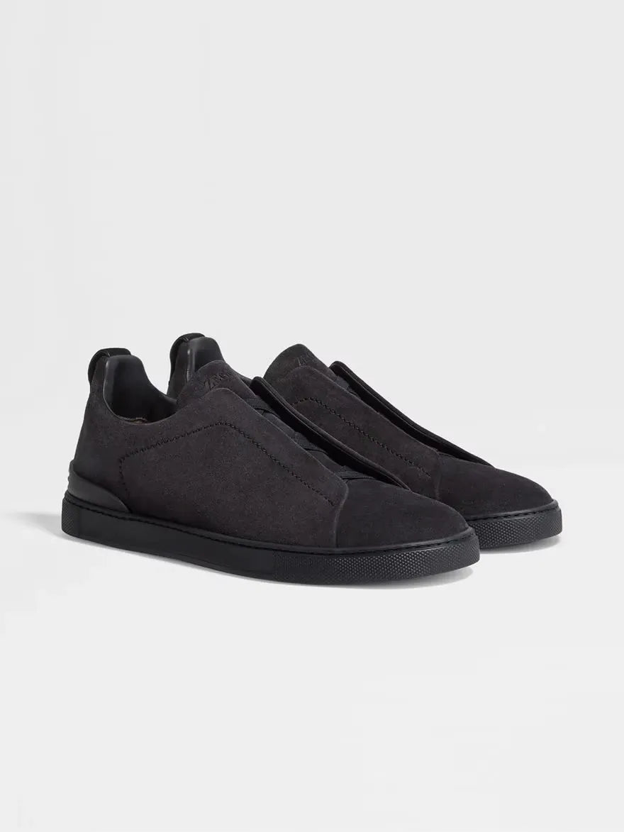 Triple Stitch Negro Gamuza Zapatillas