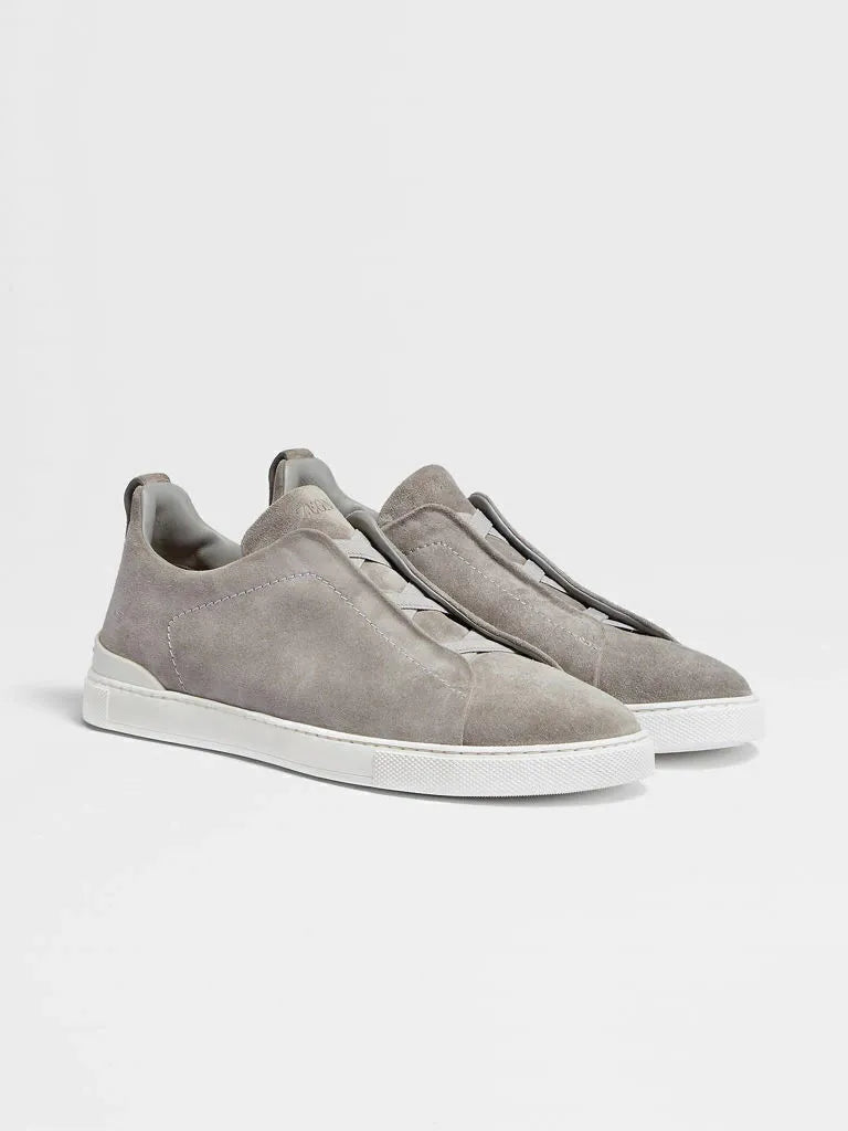 Triple Stitch Grey Suede Zapatillas