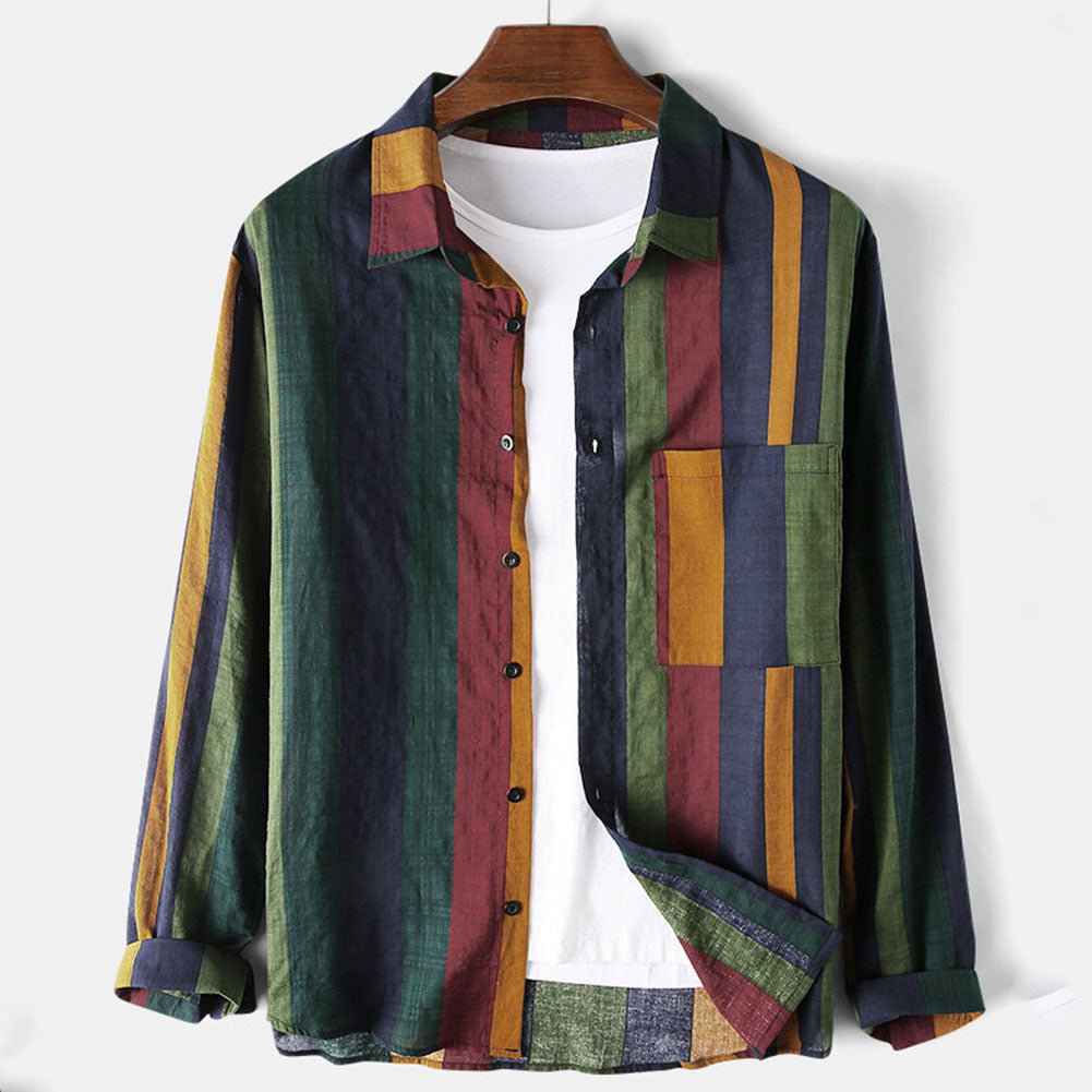 Camisa de Lino con Rayas Riviera – Multicolor
