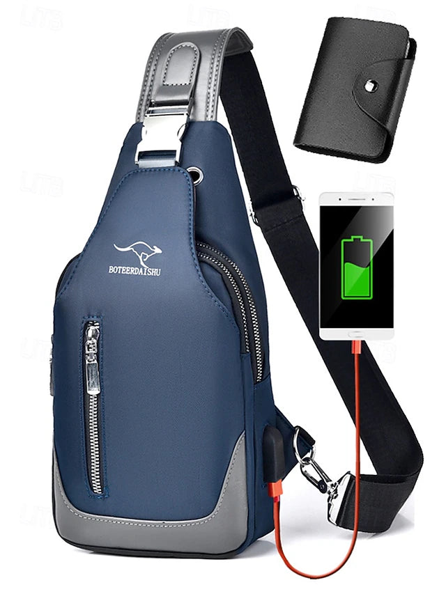 Bolsa Tiracolo USB Urban Shield - Negro