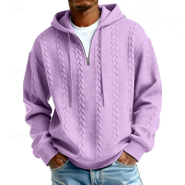 Sudadera con Capucha Jacquard Quarter Zip Haven - Púrpura