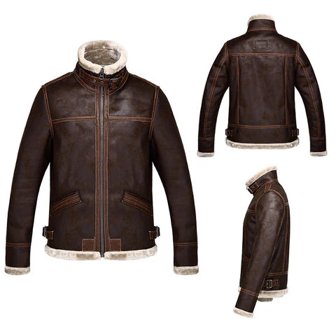 Chamarra Aviator Leon Leather Sherpa