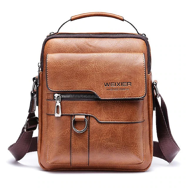 Bolsa Mensajera Vintage Multi Pocket - Negro