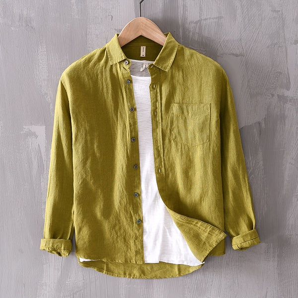 Camisa de Lino Manga Larga Harbor – Verde