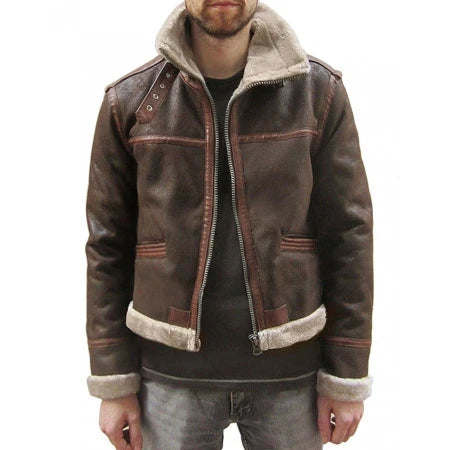 Chamarra Aviator Leon Leather Sherpa