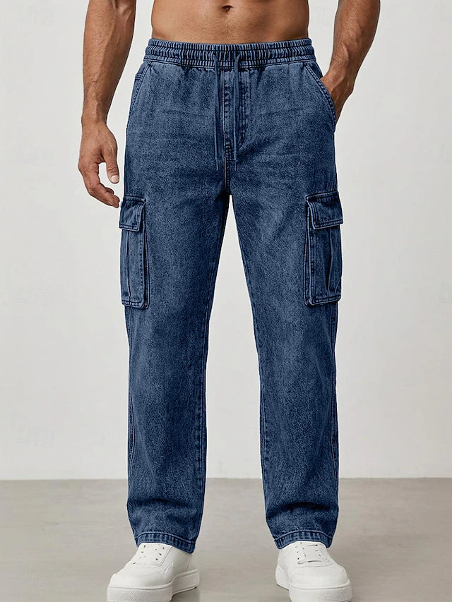 Pantalón Cargo Acid Wash Urban Fit - Azul marino