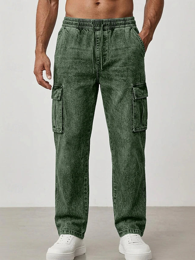 Pantalón Cargo Acid Wash Urban Fit - Tropa verde