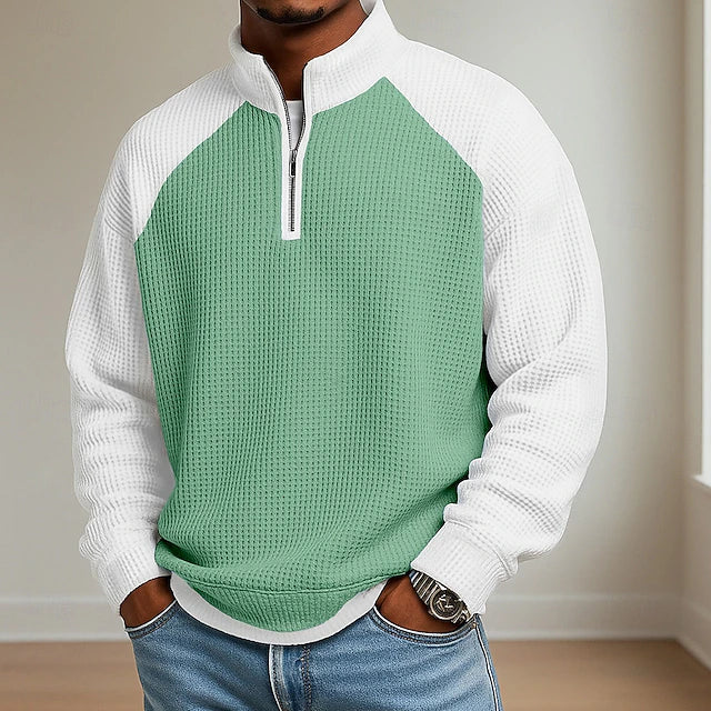 Polo Waffle de Manga Larga Northfield - Verde Claro