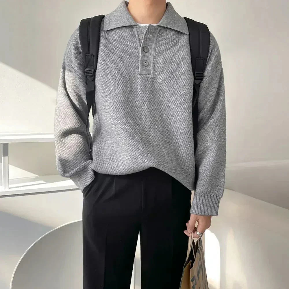 Suéter Polo de Punto Kensington – Gris