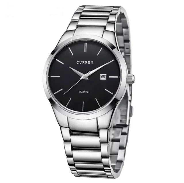Reloj Turín de 40 mm con Correa de Metal - Plata