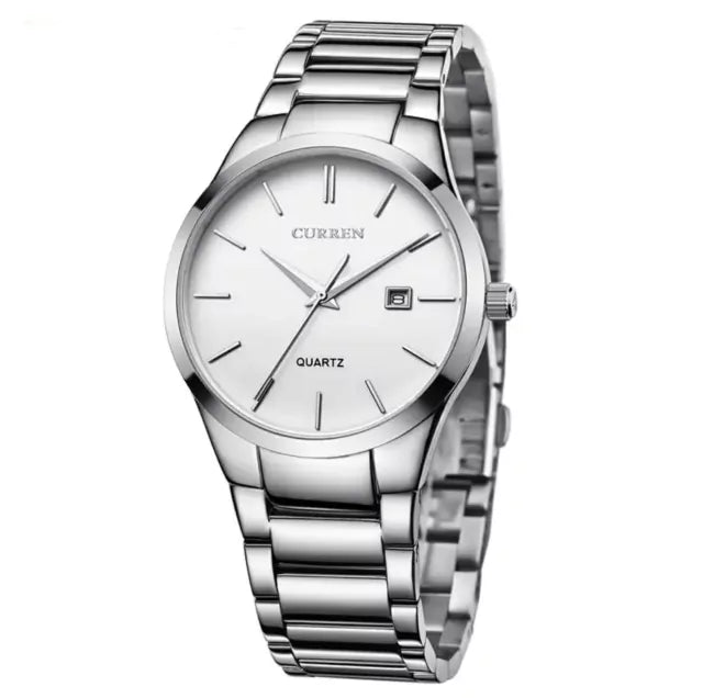 Reloj Turín de 40 mm con Correa de Metal - Plata