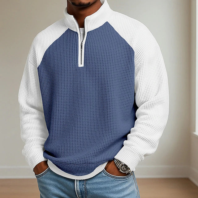 Polo Waffle de Manga Larga Northfield - Azul marino