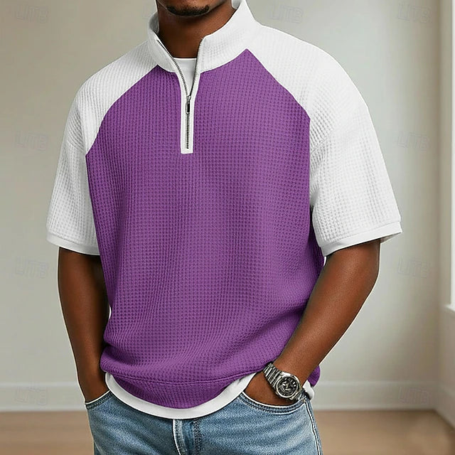 Polo Waffle Northfield - Morado oscuro
