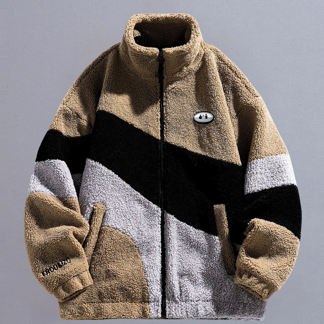 Chamarra Wool Block Core - Negro