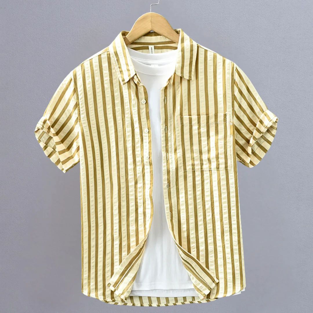 Camisa Stripe Vertical Core - Kaki