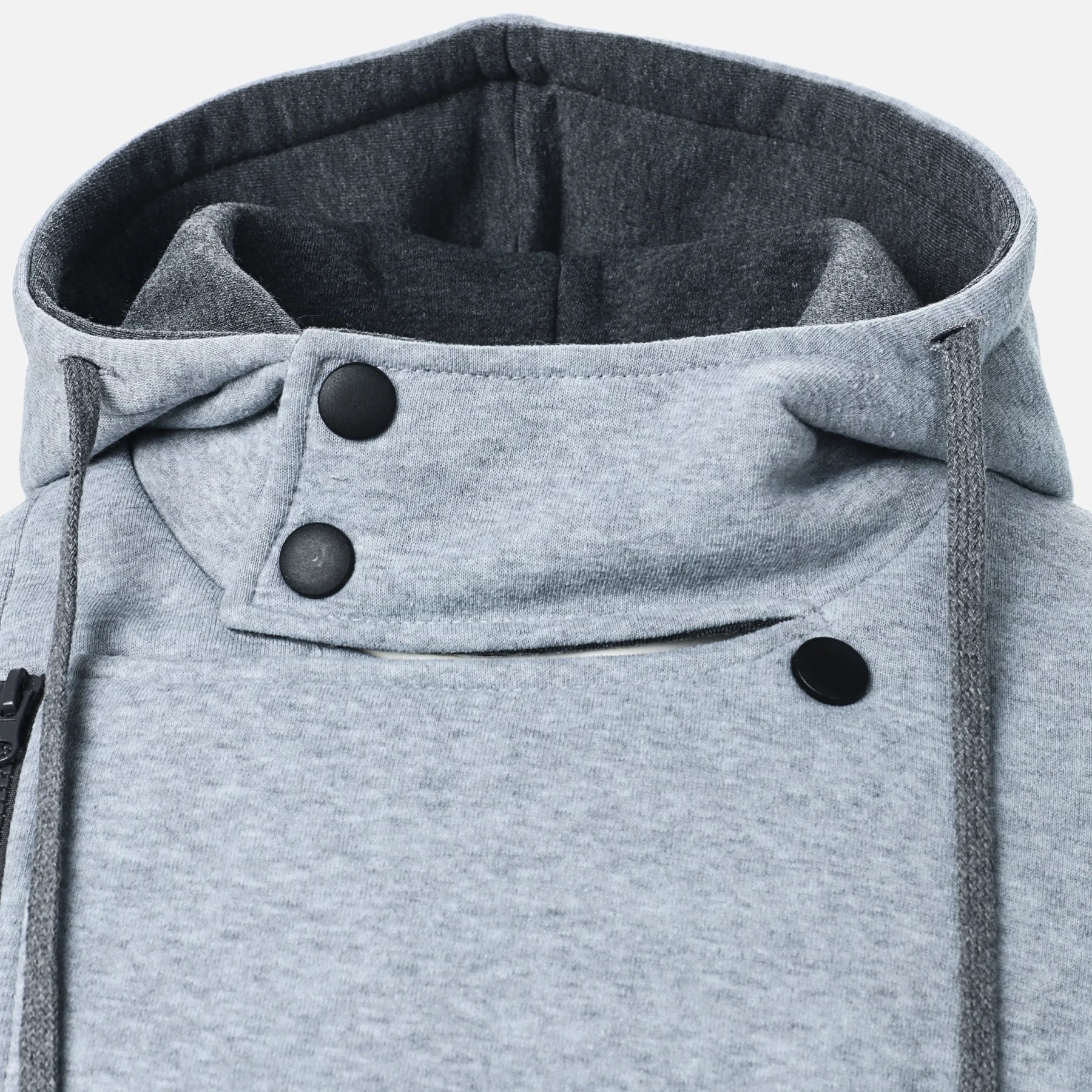 Sudadera con Cremallera Asimétrica Riverton – Gris Claro