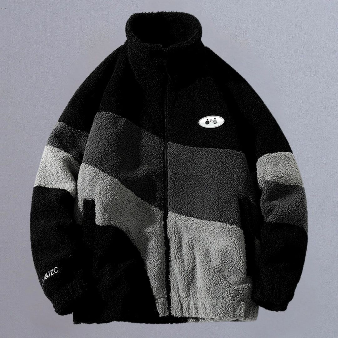 Chamarra Wool Block Core - Gris