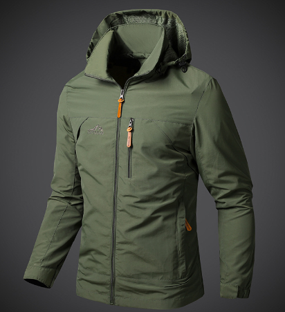 Chaqueta Impermeable con Capucha - Gris