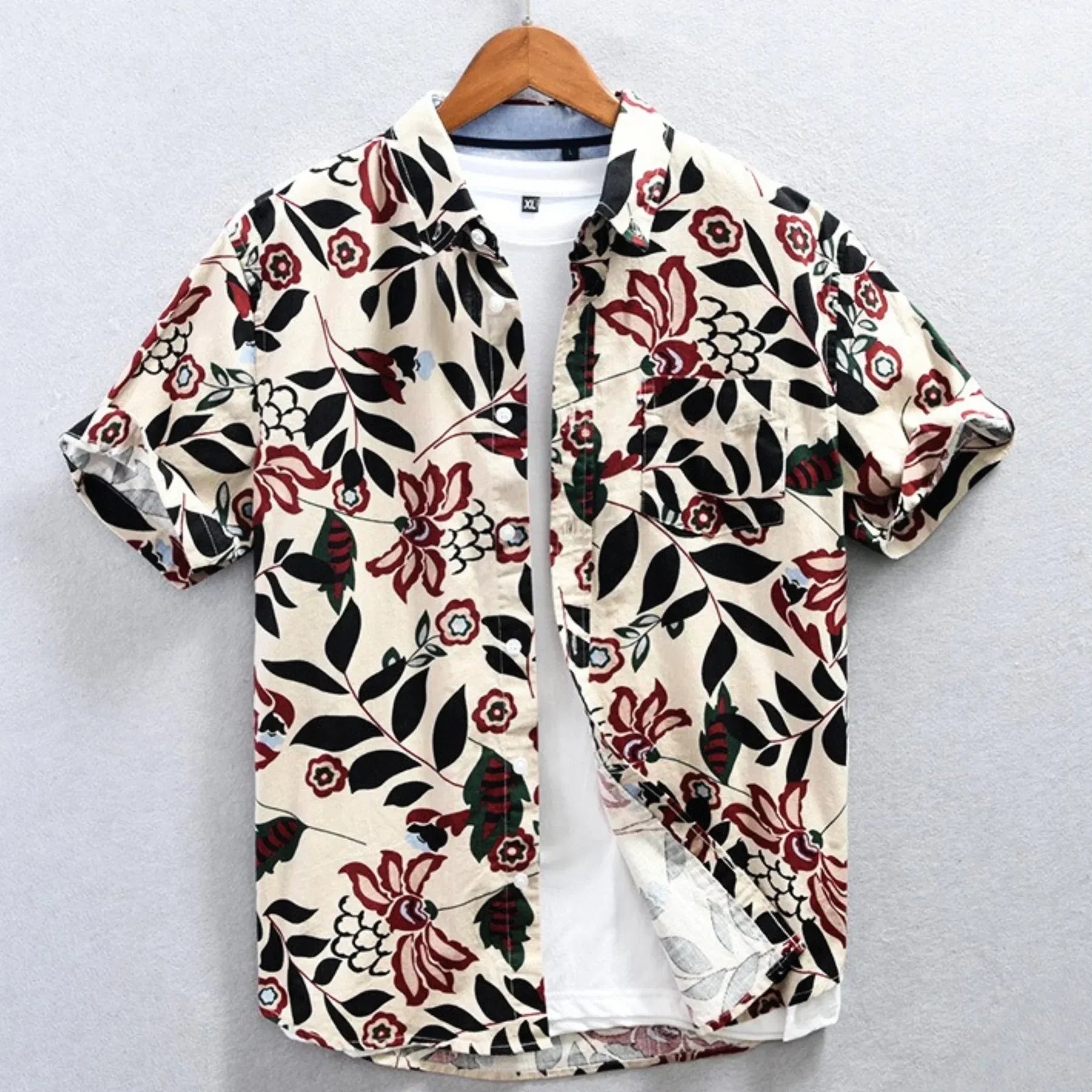 Camisa de Algodón Floral Horizon – Crema