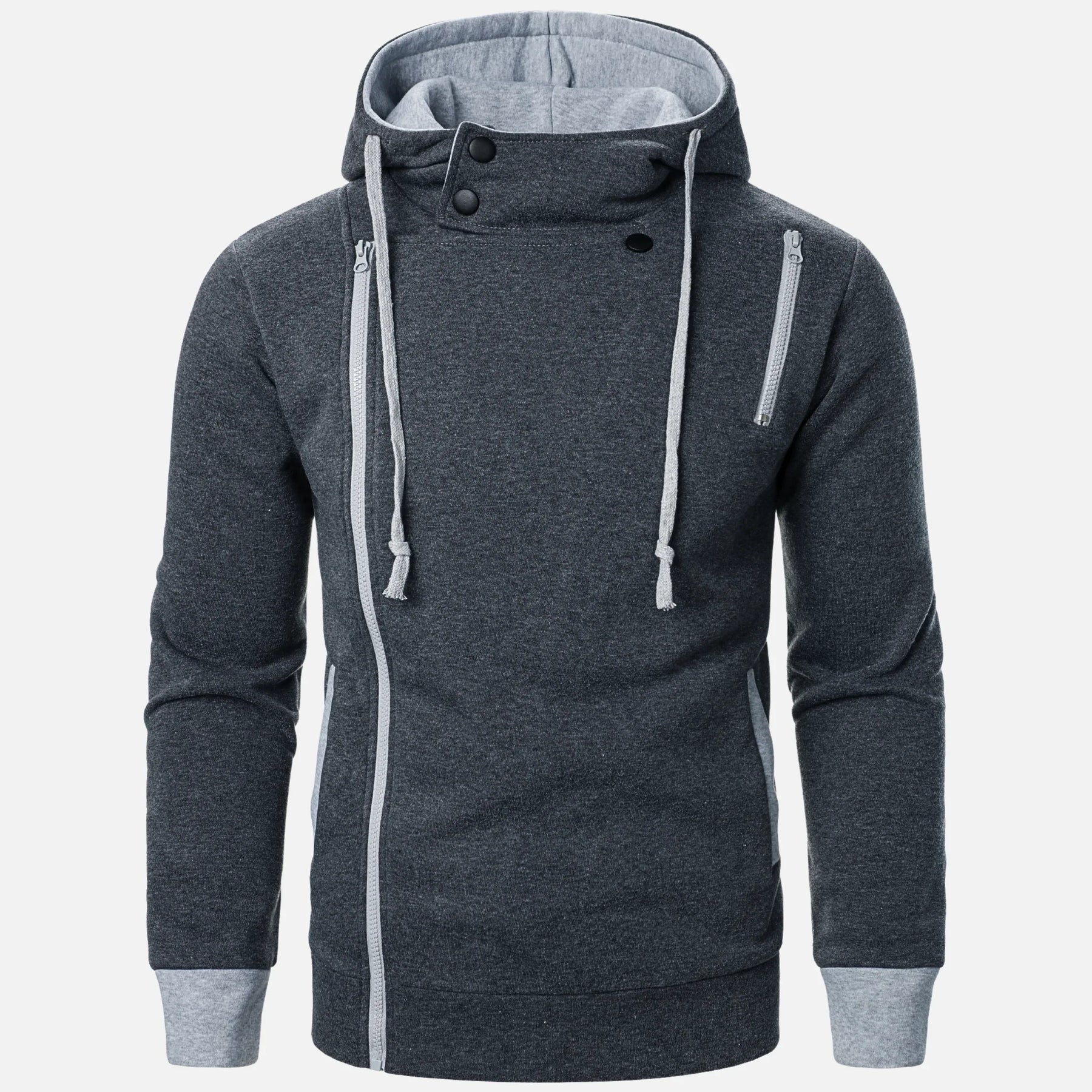 Sudadera con Cremallera Asimétrica Riverton – Gris