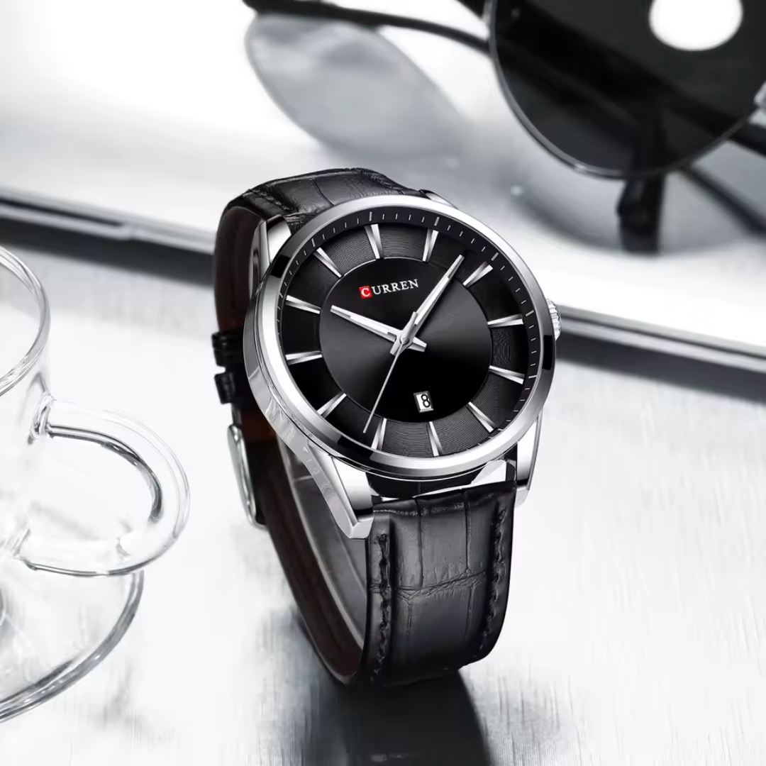 Reloj Clásico de Cuero Eclipse