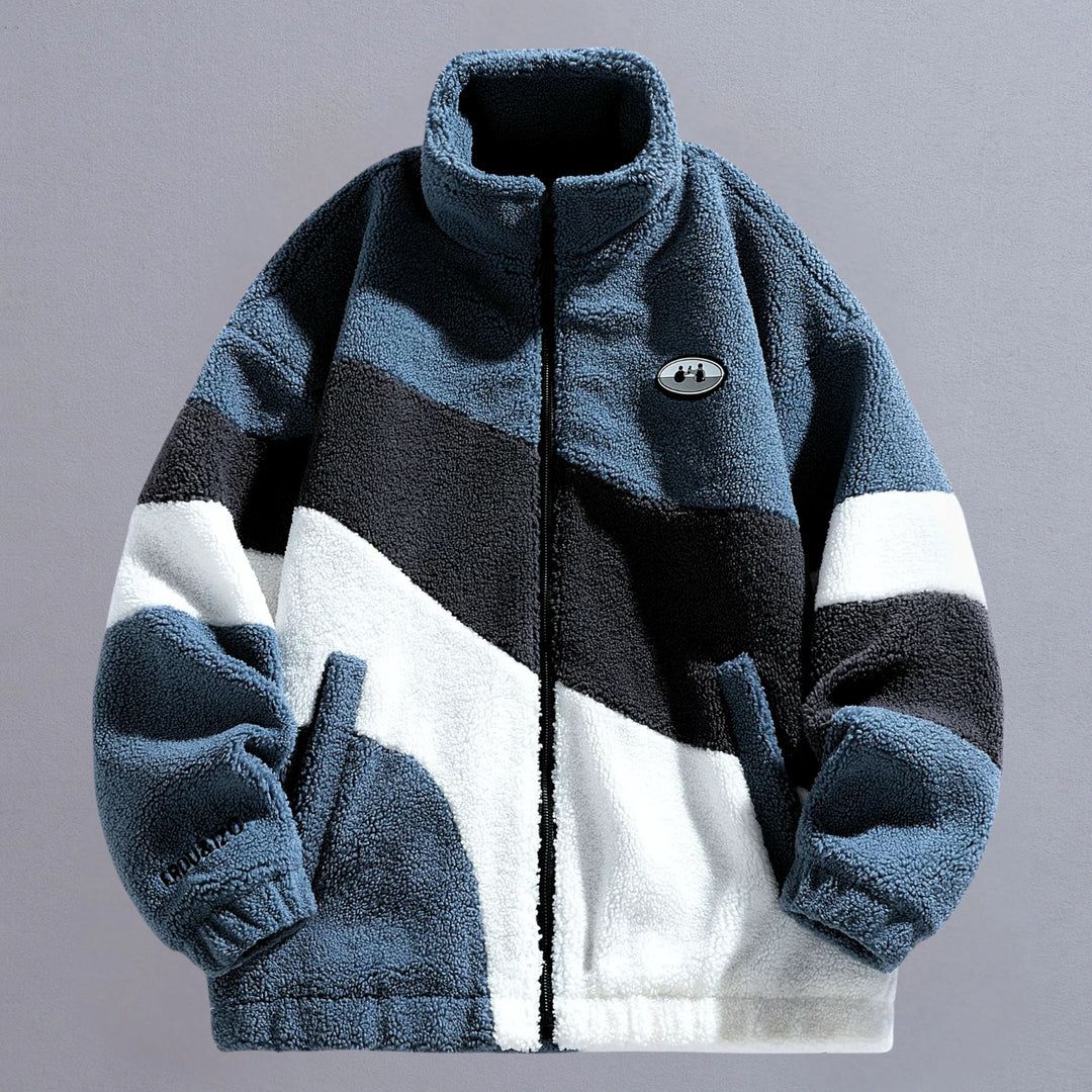Chamarra Wool Block Core - Azul