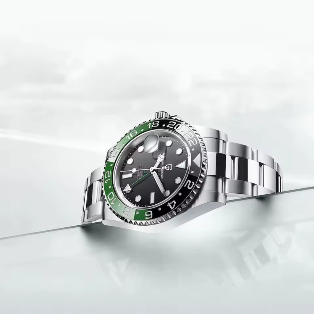 Reloj GMT de Acero Esmeralda