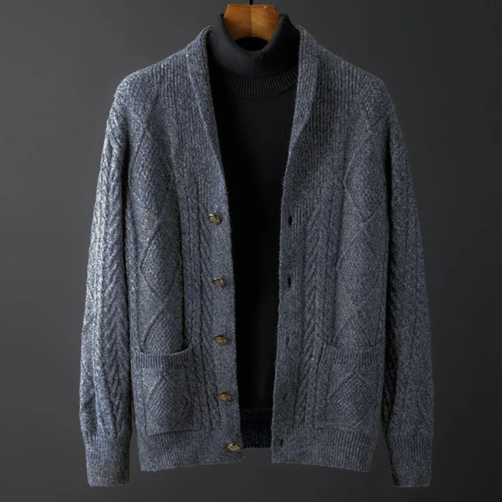 Cárdigan Essential Knit de Algodón Orgánico - Azul