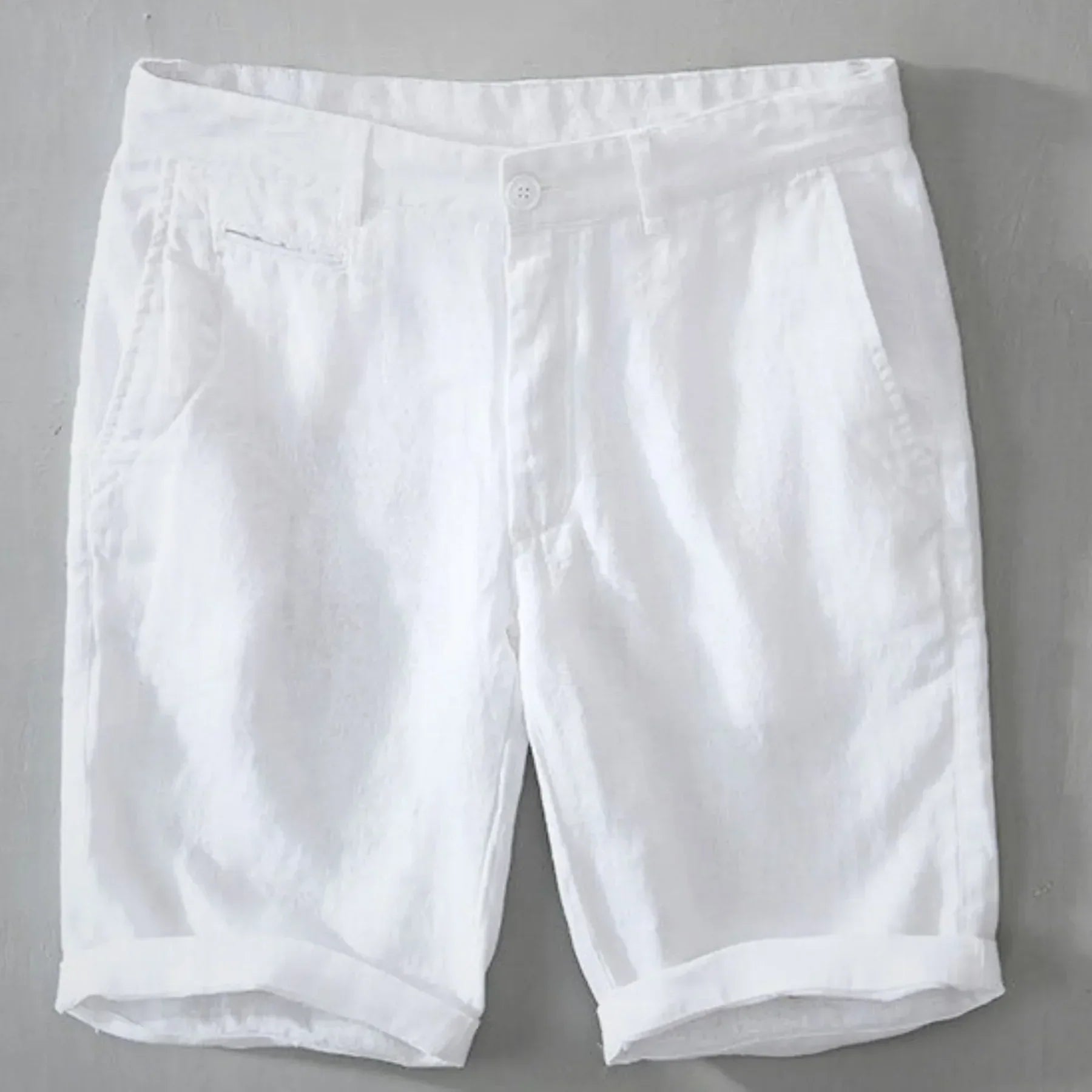 Shorts de Lino Confeccionados Seabrook – Blanco